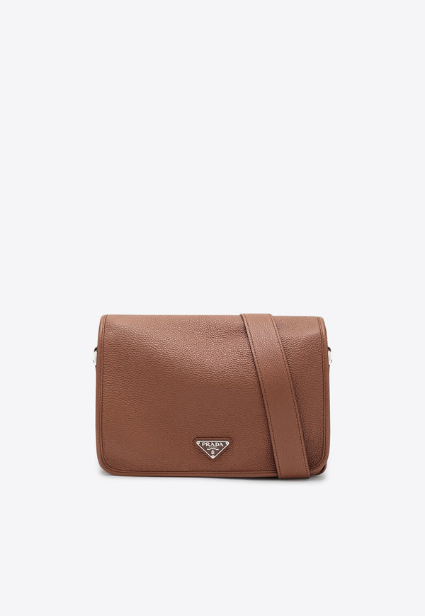 Prada Triangle Logo Leather Messenger Bag Cognac 2VD075OOO2BBE/R_PRADA-F0046