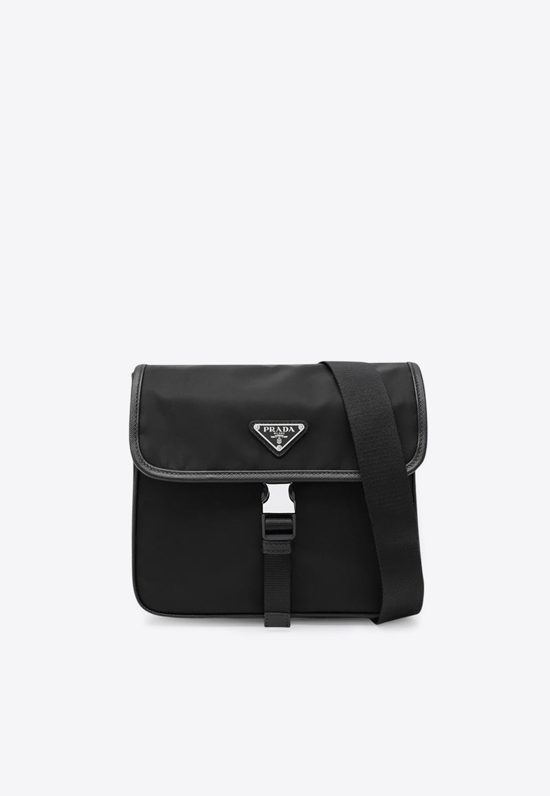 Prada Triangle Logo Re-Nylon Messenger Bag Black 2VD077OOO2DMH/R_PRADA-F0002