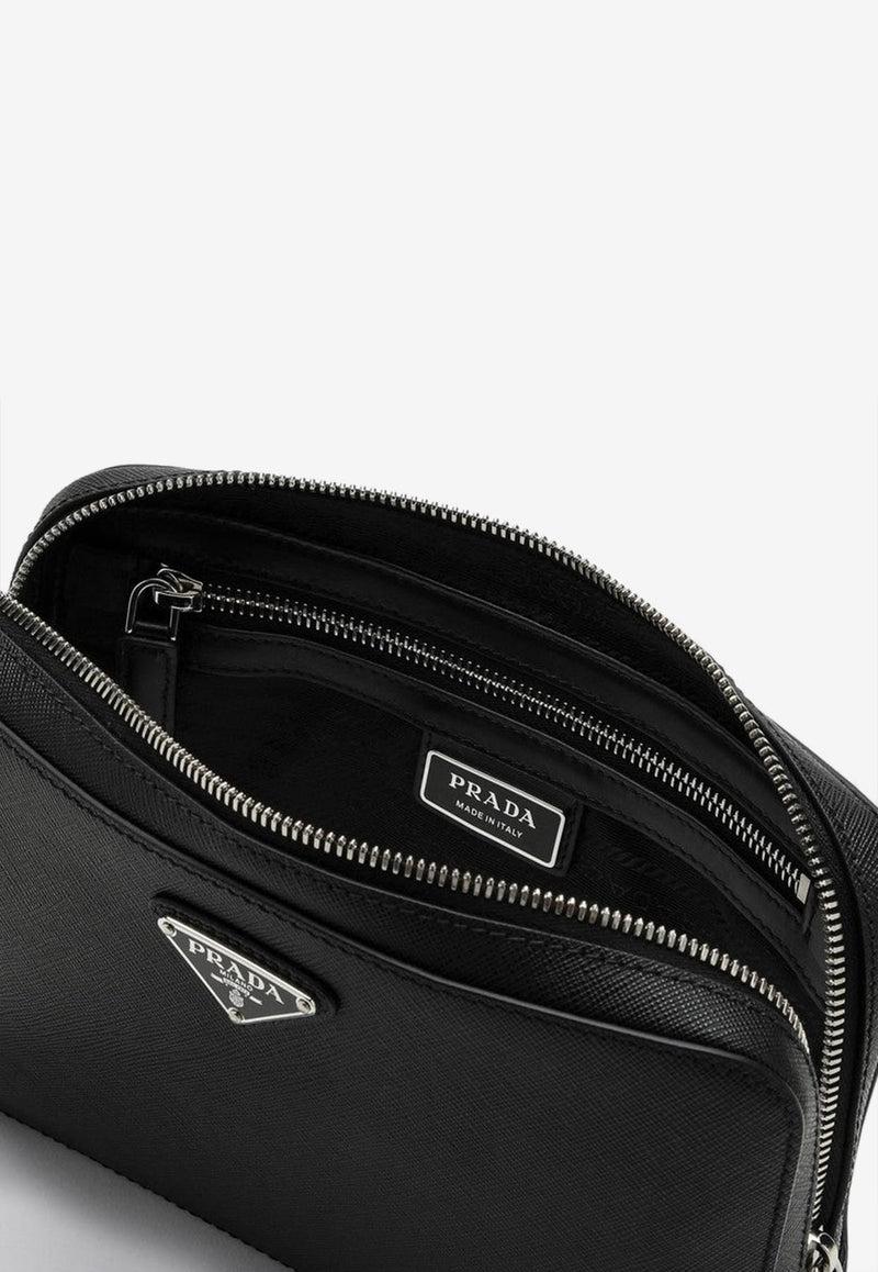 Prada Triangle Logo Saffiano Leather Pouch Black 2VF017OOO9Z2/Q_PRADA-F0002