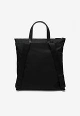 Prada Re-Nylon and Saffiano Leather Tote Bag Black 2VG098OOO2DMG/Q_PRADA-F0002