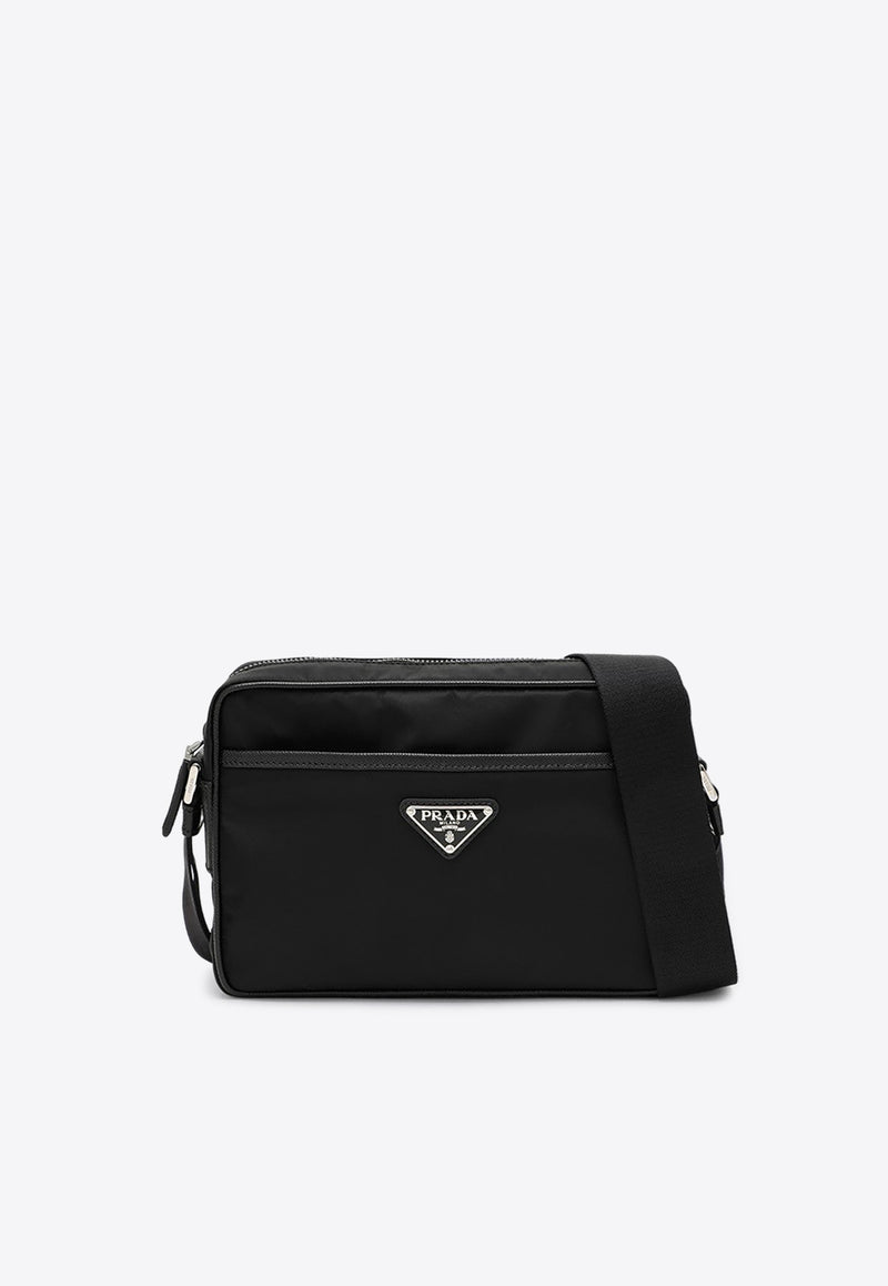 Prada Triangle Logo Re-Nylon Messenger Bag Black 2VH048XOO2DMH/P_PRADA-F0002