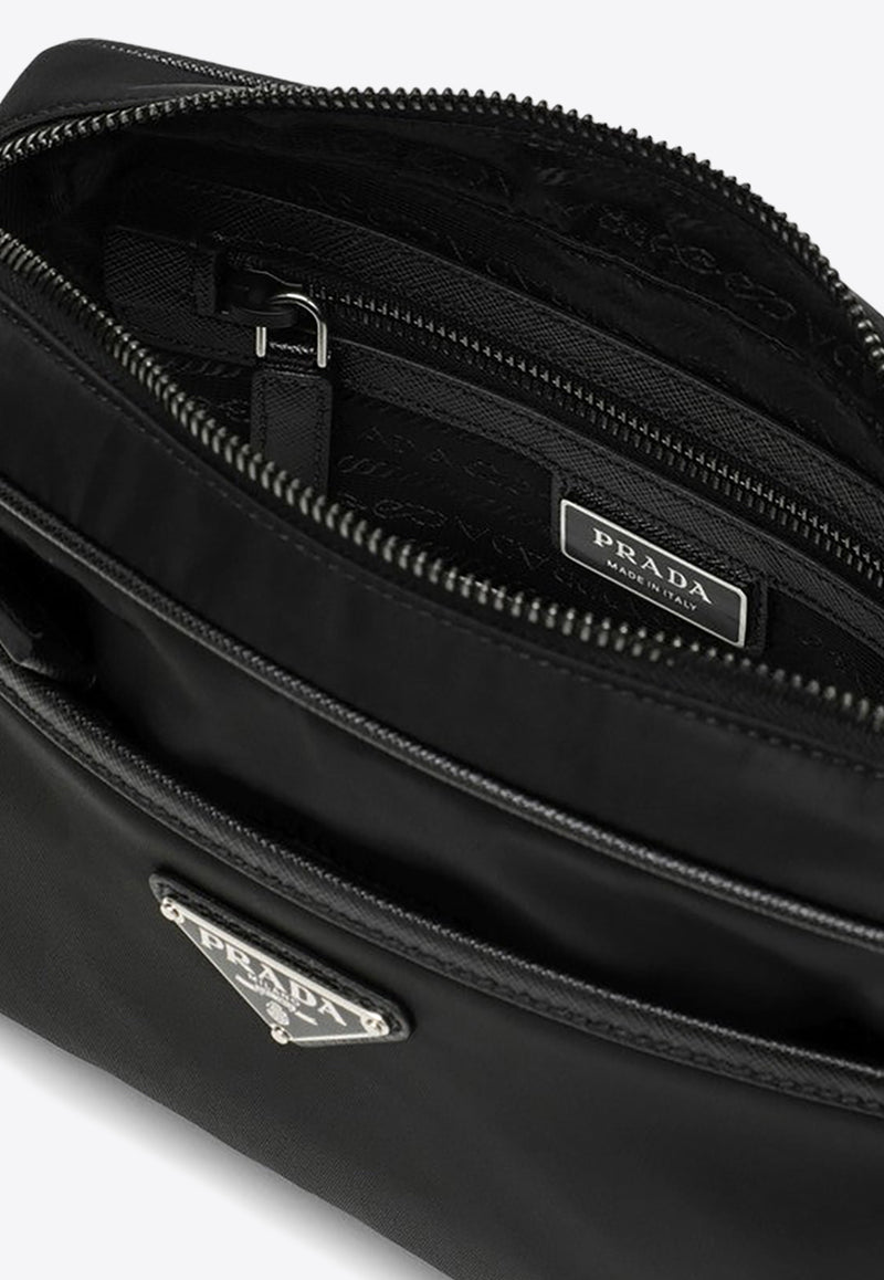 Prada Triangle Logo Re-Nylon Messenger Bag Black 2VH048XOO2DMH/P_PRADA-F0002