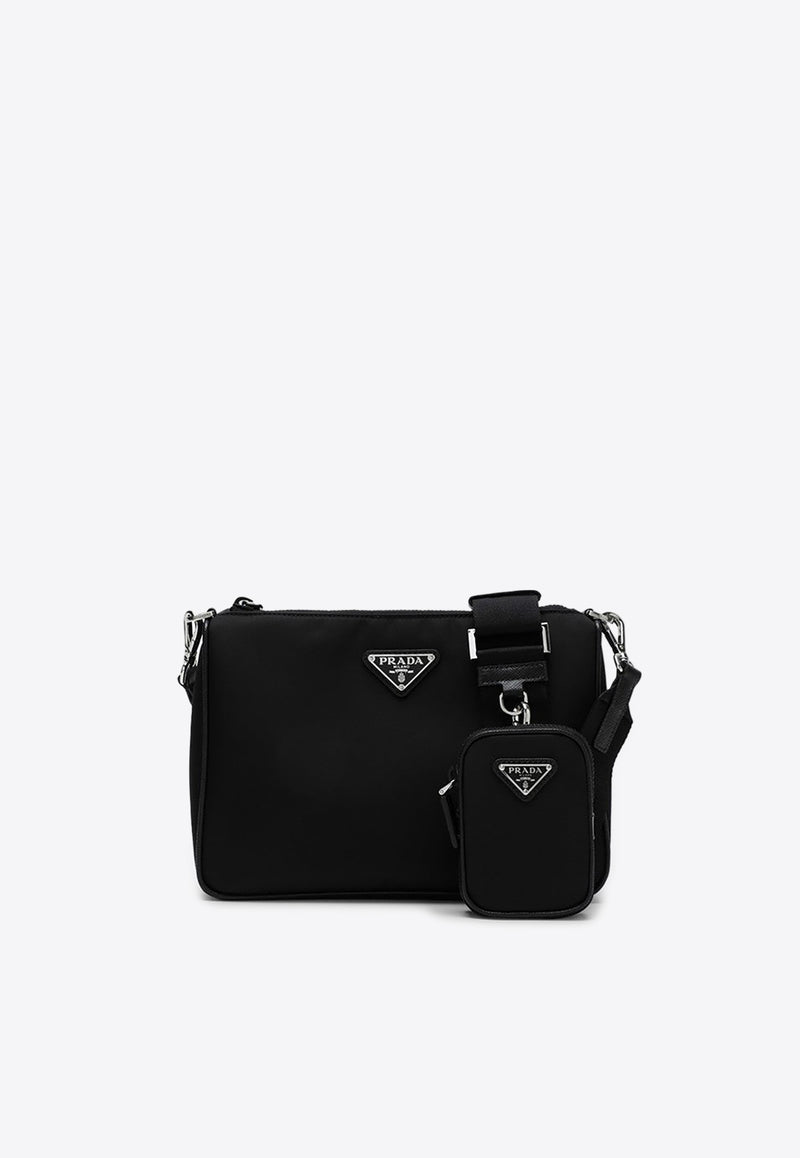 Prada Re-Nylon and Saffiano Leather Crossbody Bag Black 2VH113XOP2DMH/P_PRADA-F0002