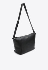 Prada Logo Print Grained Leather Shoulder Bag Black 2VH177OOO2CYS/P_PRADA-F0002
