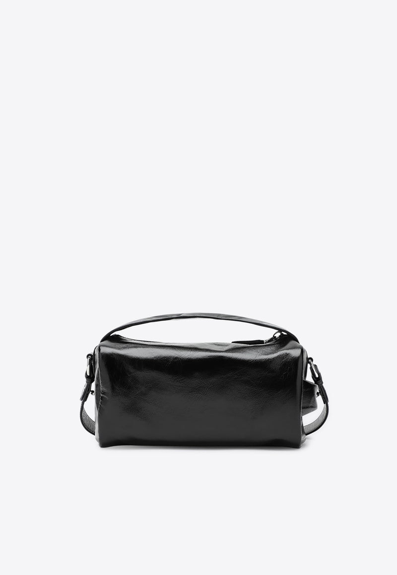 Prada Stamped Logo Leather Shoulder Bag  Black 2VH188DOO2CYR/S_PRADA-F0002