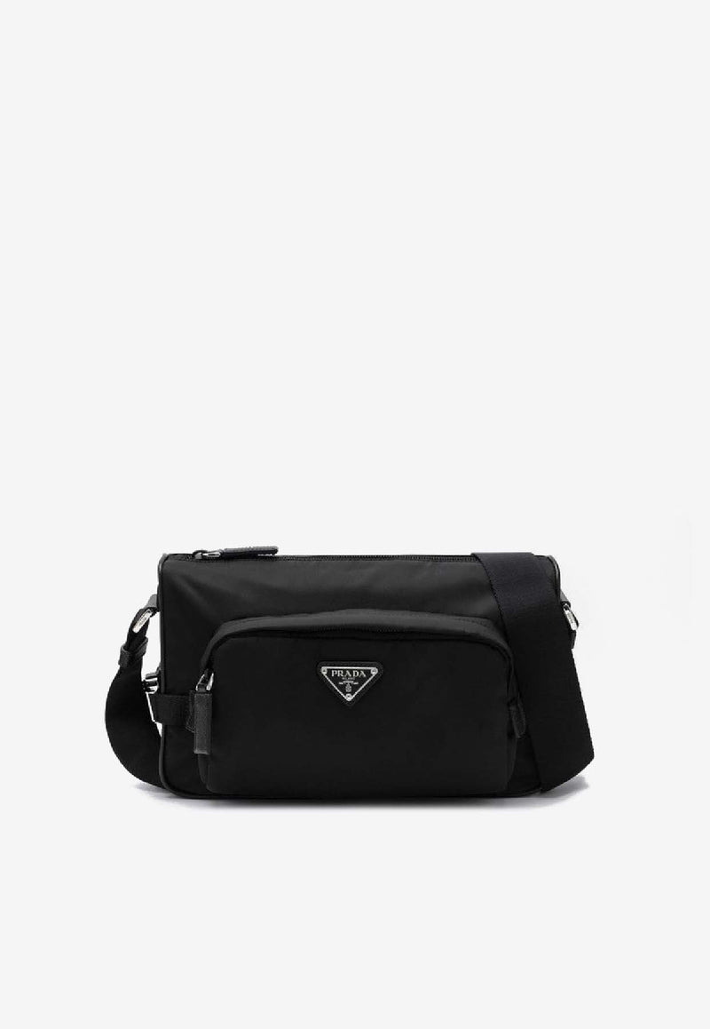Prada Medium Re-Nylon Logo Messenger Bag Black 2VH192OOO2DMG/S_PRADA-F0002