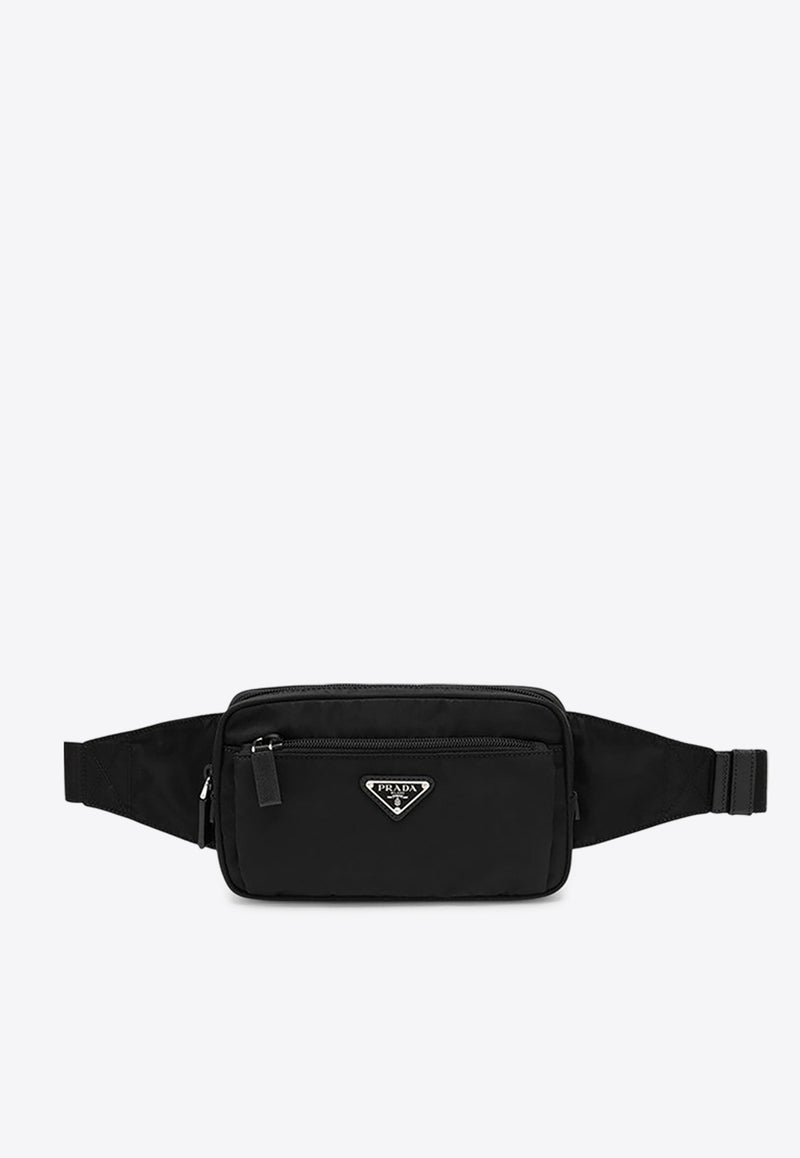 Prada Re-Nylon Triangle Logo Belt Bag Black 2VL977WOO2DMG/R_PRADA-F0002