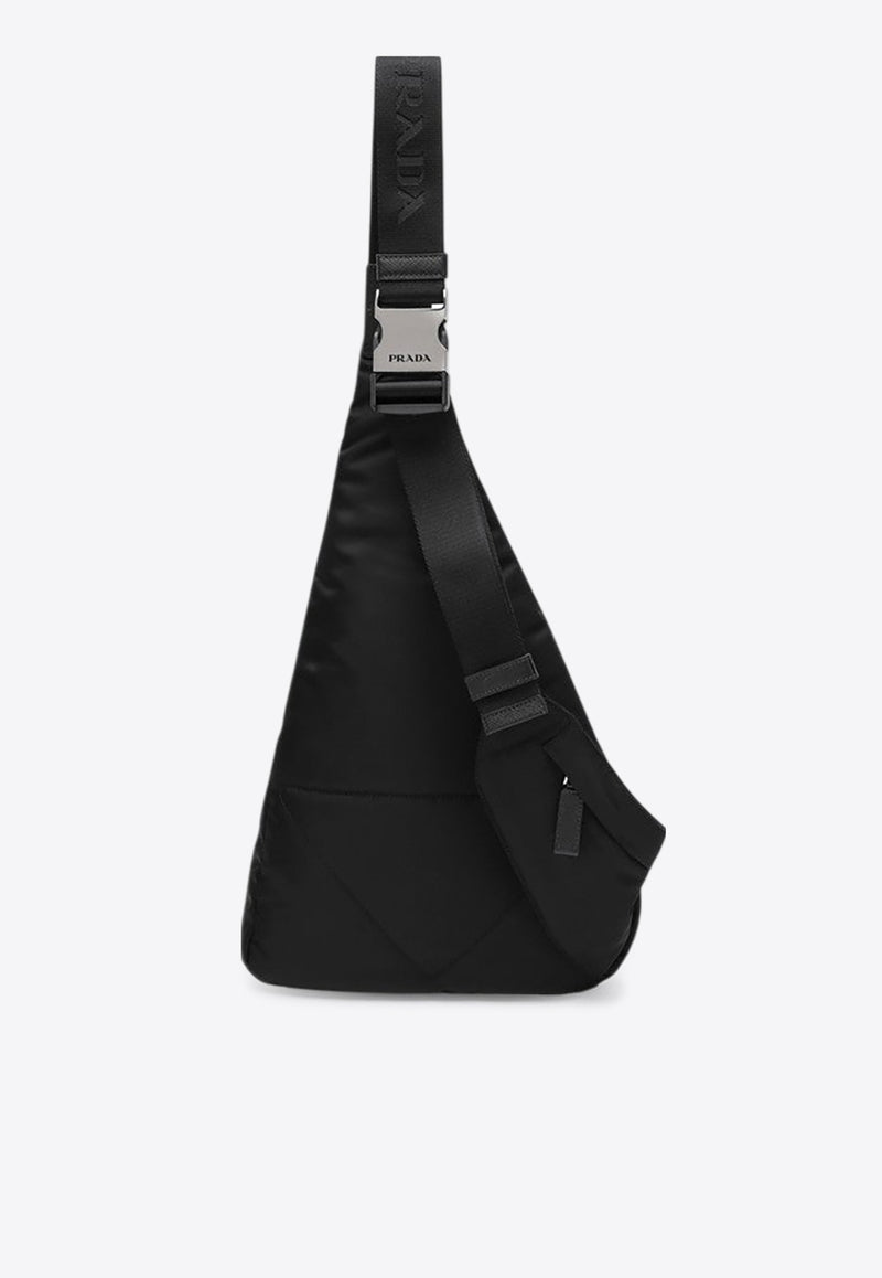 Prada Asymmetric Sling Backpack Black 2VZ092OMO2DMG/R_PRADA-F0002