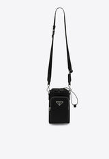 Prada Triangle Logo Re-Nylon Phone Holder Black 2ZH1552DMI/Q_PRADA-F0002