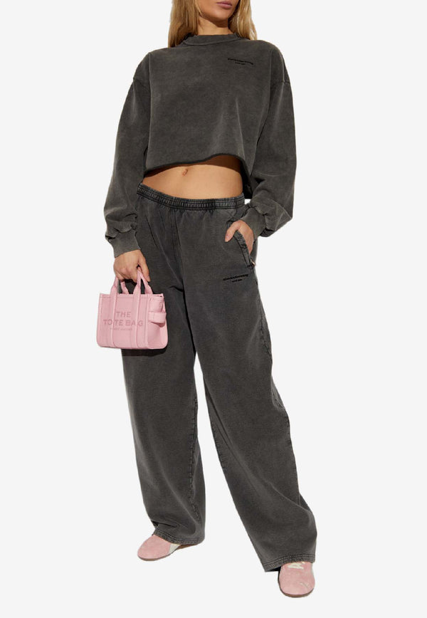 Straight-Leg Faded Track Pants