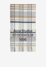 Wool and Cashmere Check Scarf
