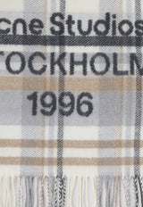 Wool and Cashmere Check Scarf