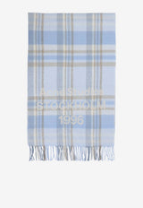 Wool and Cashmere Check Scarf
