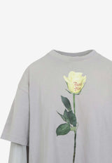 Rose-Print Crewneck T-shirt
