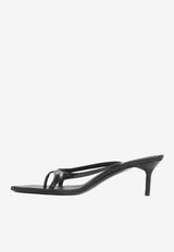 60 Leather Flip-Flop Heeled Sandals