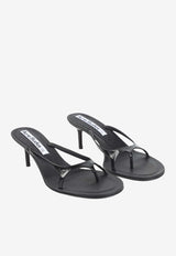 60 Leather Flip-Flop Heeled Sandals