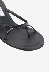 60 Leather Flip-Flop Heeled Sandals