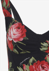 Floral-Print Bustier Top