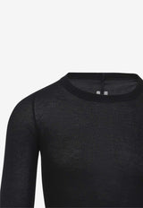 Ribbed Long-Sleeved Crewneck T-shirt