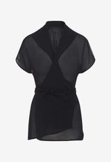 Silk Semi-Sheer Wrap Top