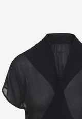 Silk Semi-Sheer Wrap Top