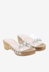 Scalopped Wooden Clog Sandals