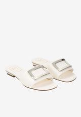 Logo-Plaque Leather Slides