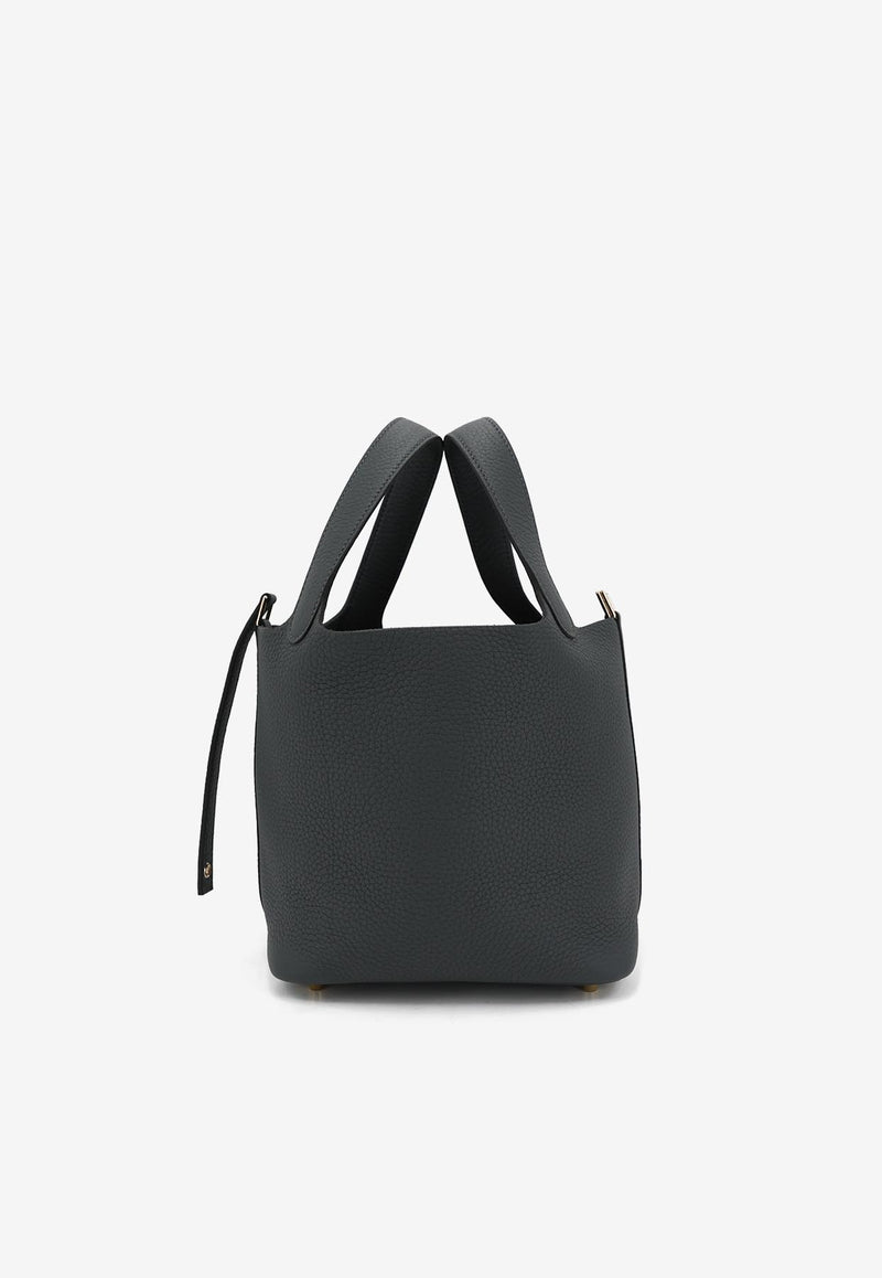 Hermès Picotin 18 in Gris Misty Clemence Leather with Permabrass Hardware