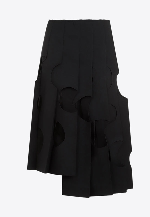 Asymmetric Cut-Out Midi Skirt
