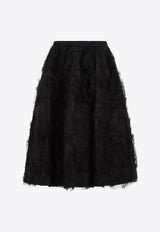 3D Tulle Midi Skirt