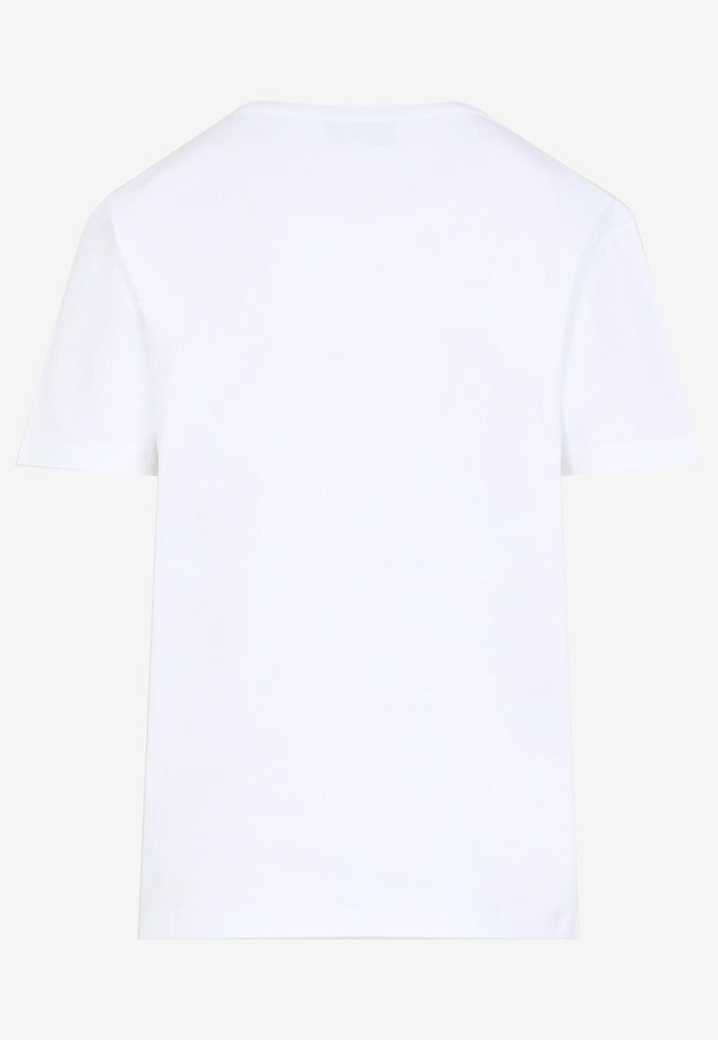 تي شيرت بتطريز شعار نصي