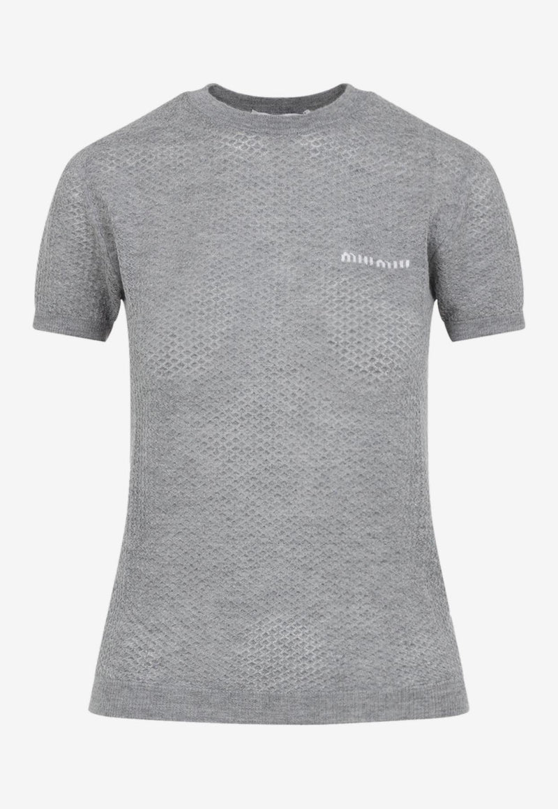 تي شيرت قصير الأكمام من الكشمير