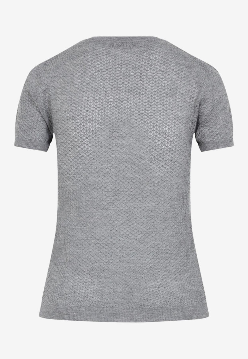 تي شيرت قصير الأكمام من الكشمير