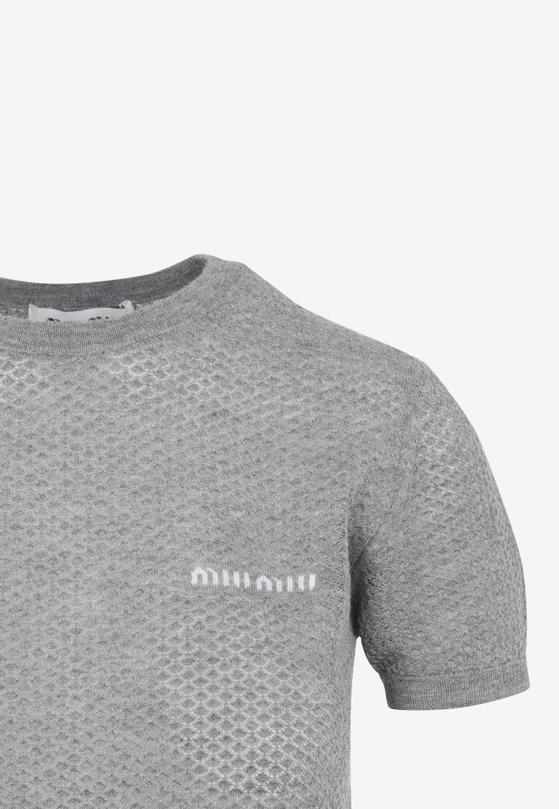 تي شيرت قصير الأكمام من الكشمير