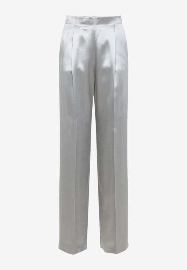 Satin Straight-Leg Pants