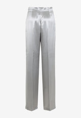 Satin Straight-Leg Pants