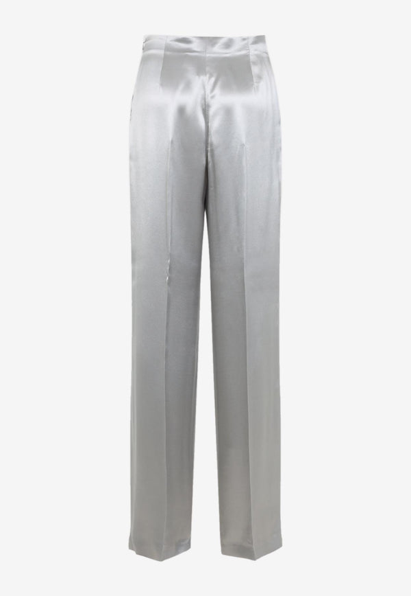 Satin Straight-Leg Pants