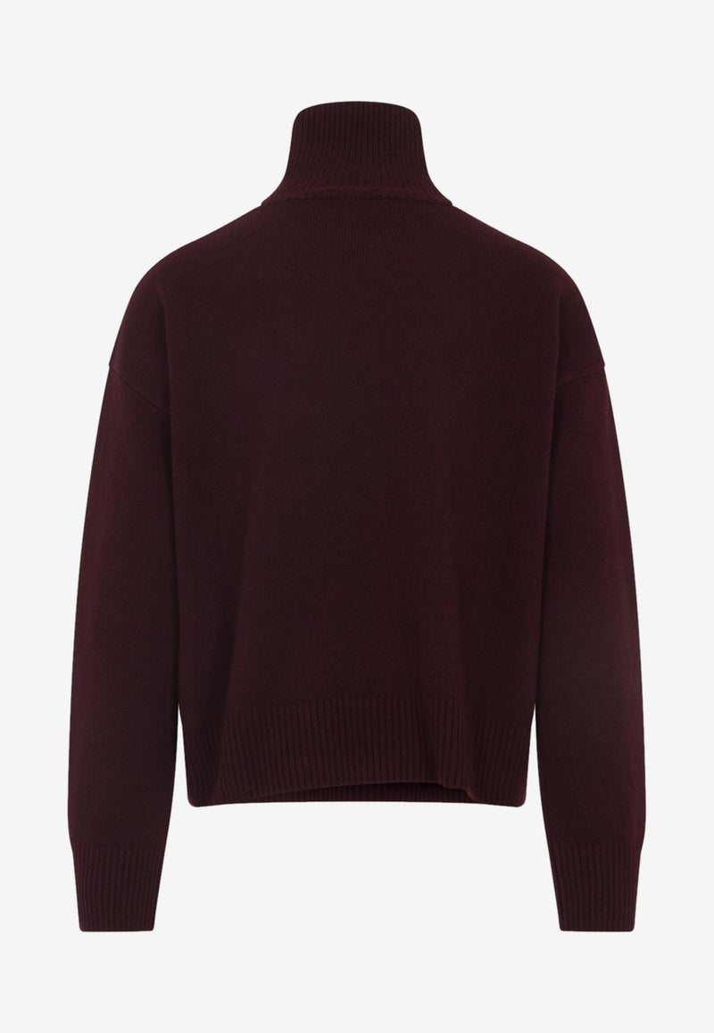 High-Neck Wool Sweater
