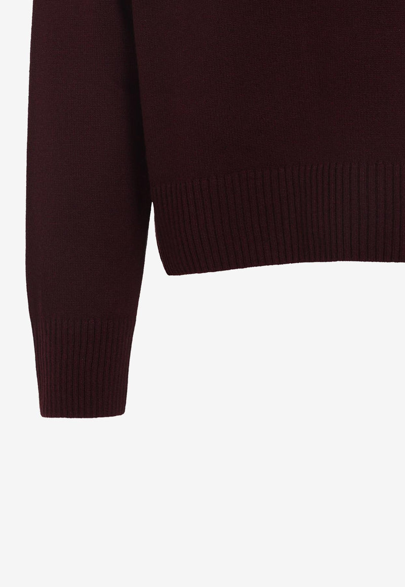 High-Neck Wool Sweater