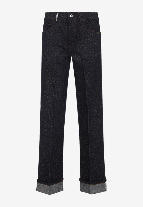 Cuffed Straight-Leg Jeans