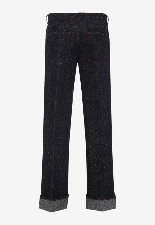 Cuffed Straight-Leg Jeans