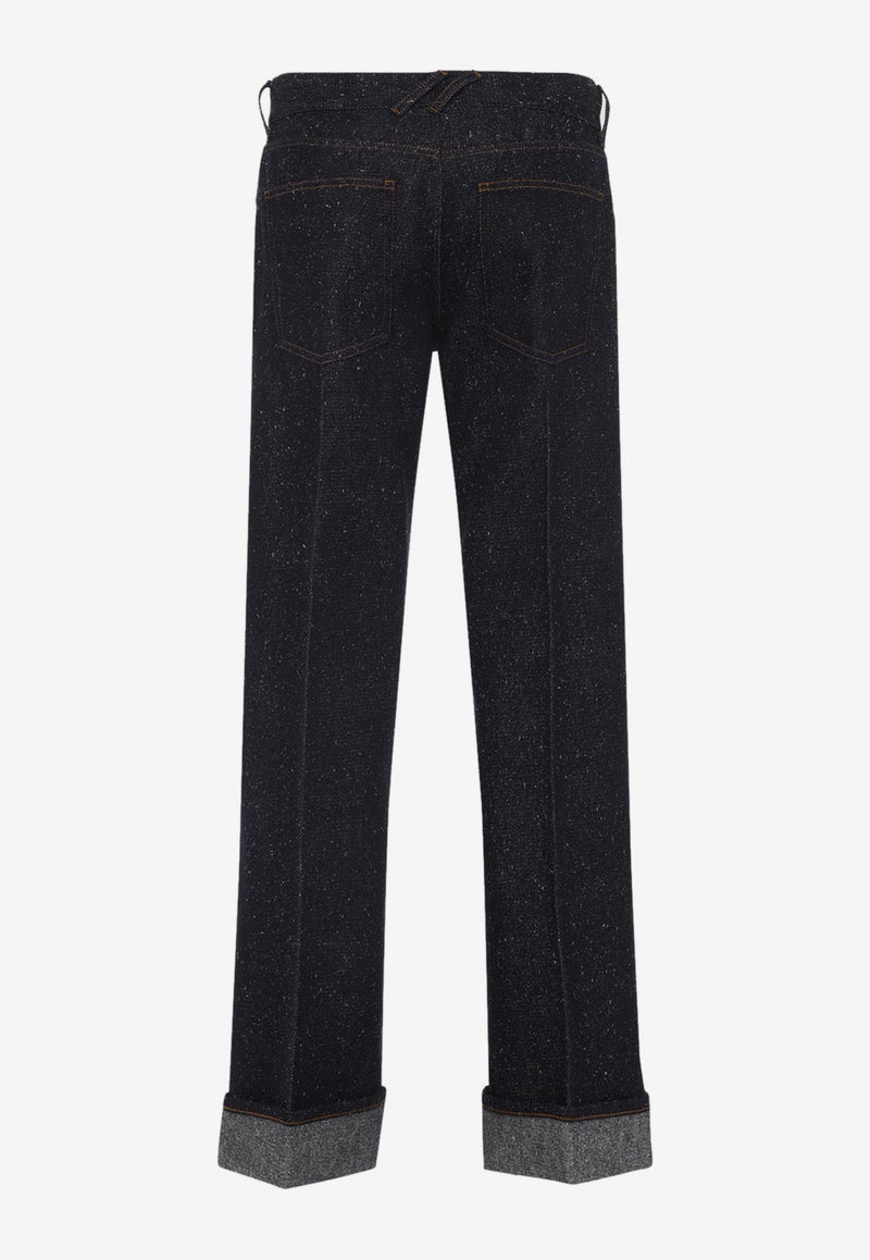 Cuffed Straight-Leg Jeans