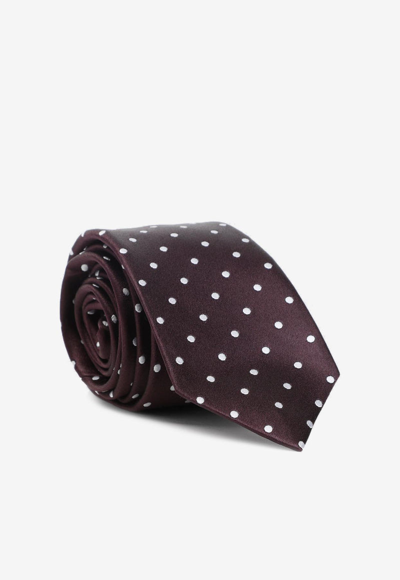 Polka-Dot Silk Tie
