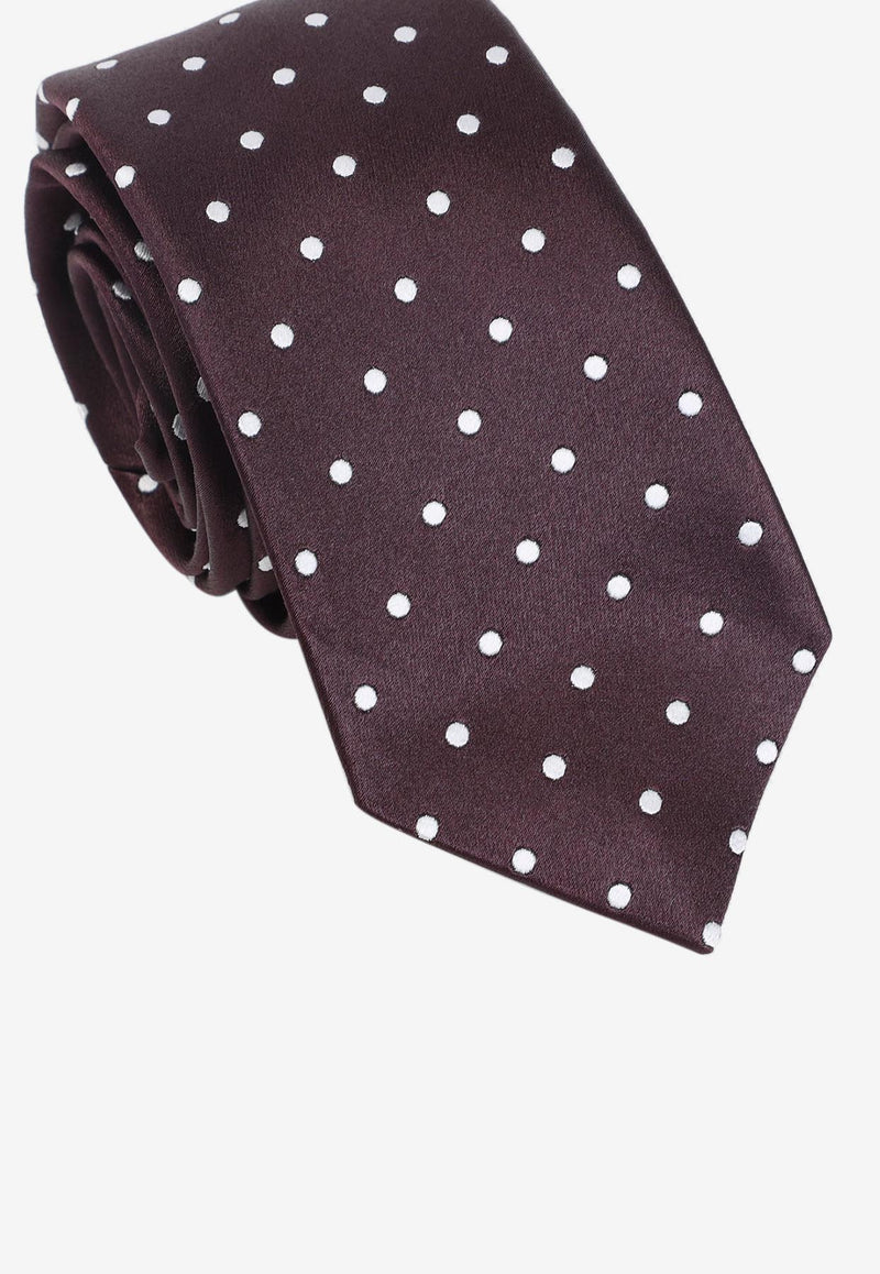 Polka-Dot Silk Tie