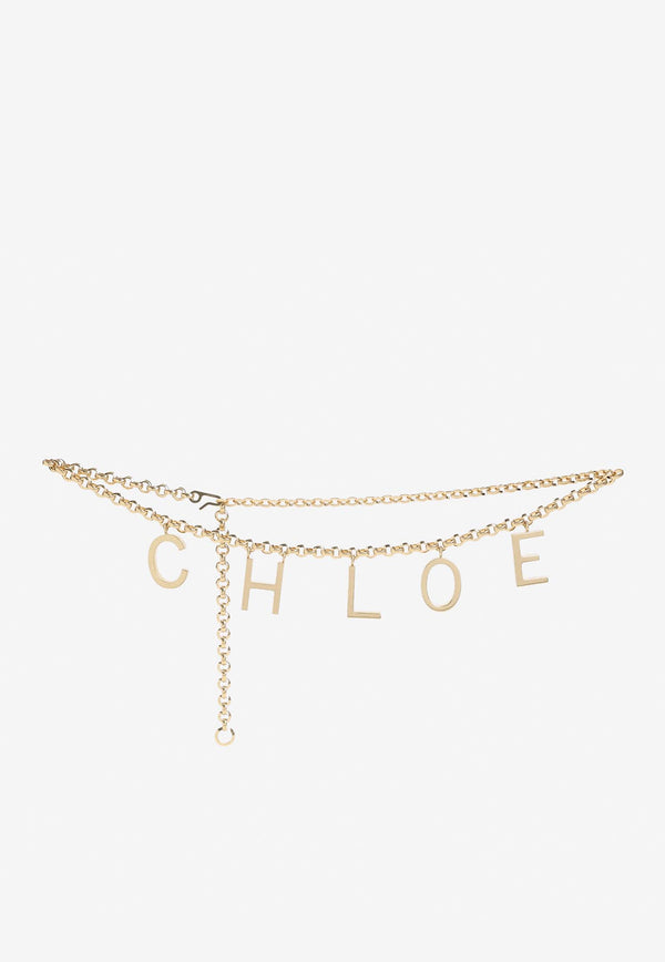 Logo Lettering Chain Belt