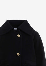 Rib Cropped Wool Coat