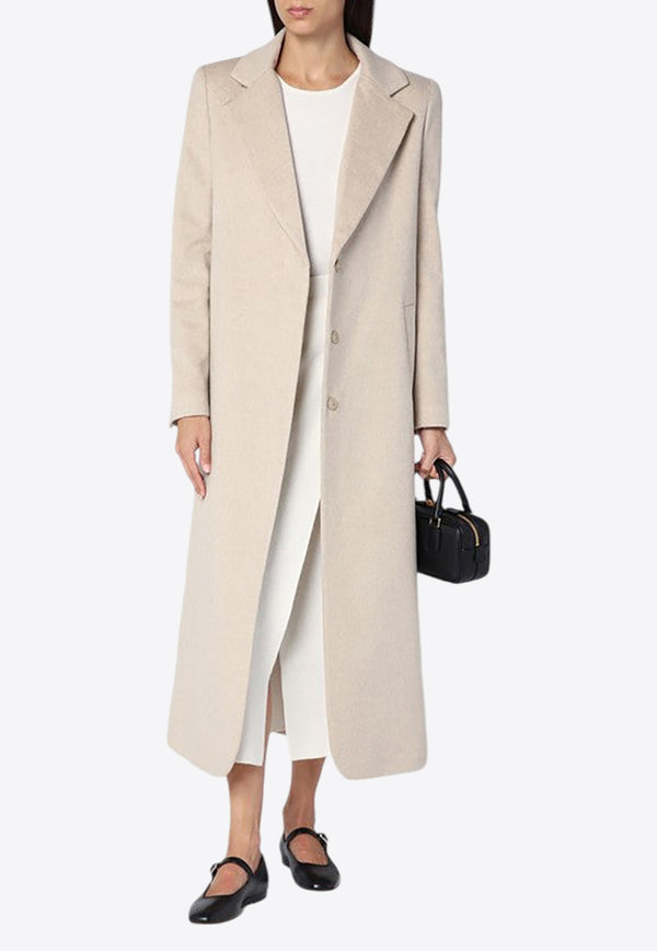 Federica Tosi Wool and Cashmere Single-Breasted Coat Beige 30100308/P_FTOSI-03