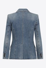 Single-Breasted Denim Blazer