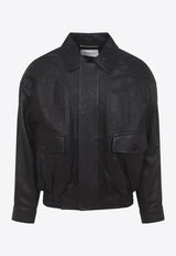 Leather Zip-Up Jacket