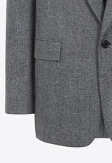 Prince of Wales Single-Breasted Wool Blazer